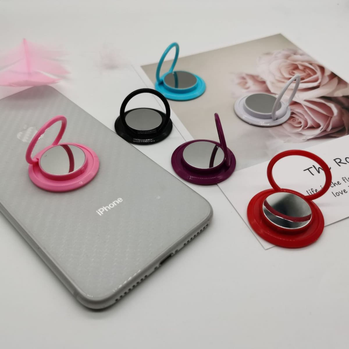 Factory direct sales car holder ring air bag mobile phone small gift support pattern mobile phone
