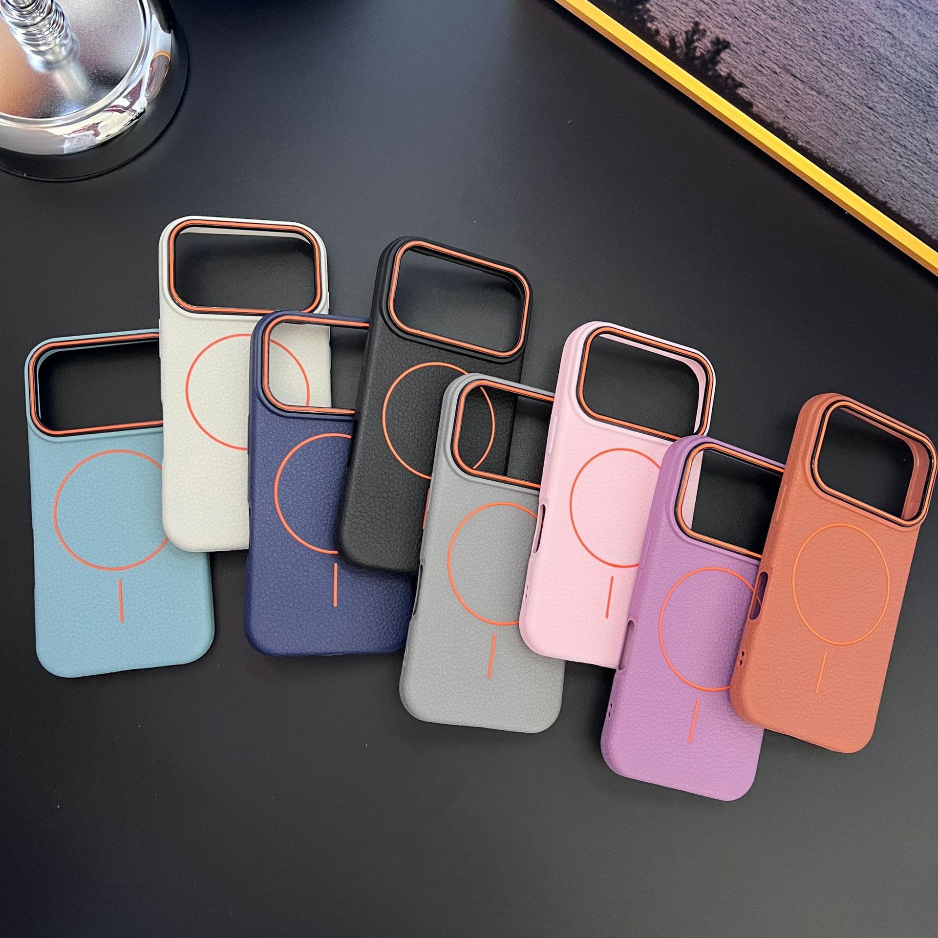 New Lychee Pattern Compatible with iPhone 17 Pro Max Case, Apple 16 Pro Max Magnetic Shockproof 15 Pro Max Protective Cover