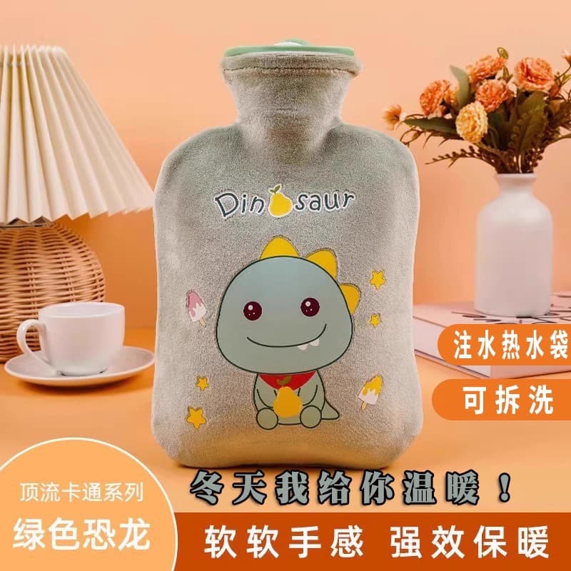 Winter new hot water bottle with cute plush cover, removable and washable, thickened and explosion-proof, water-filled hand warmer for children and students