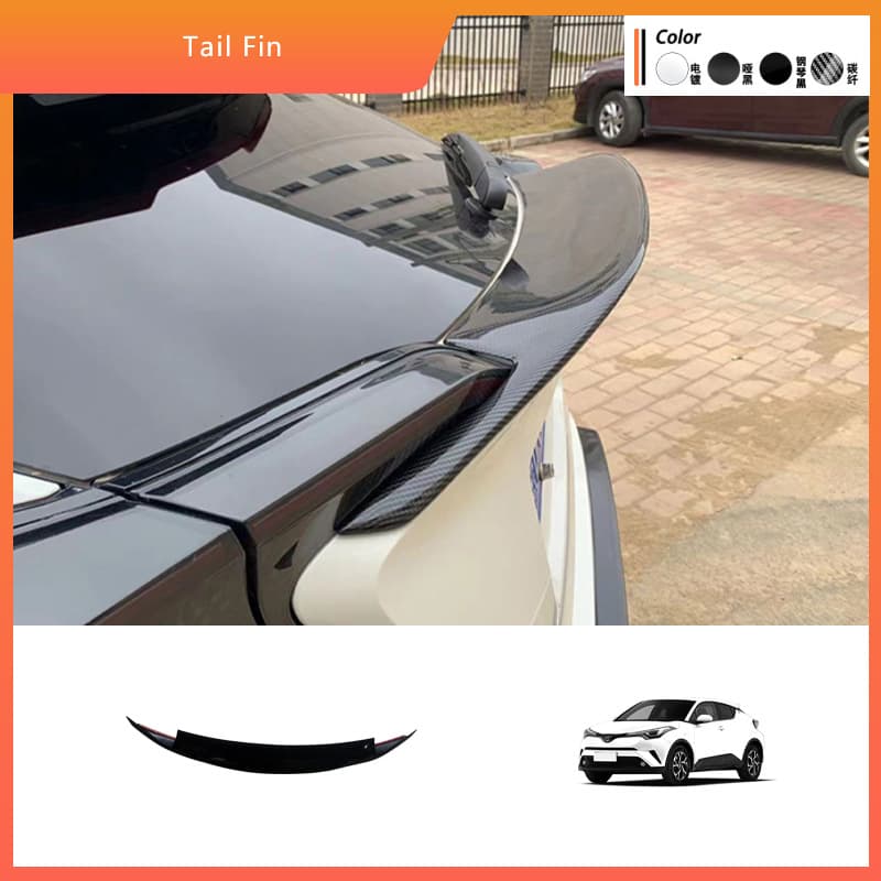 Suitable for Toyota 17-23 C- HR Tail Trim Lengthening Black CHR Fixed Wind Wing Punch-Free Modification