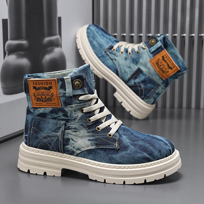 Cross-border Martin Boots Men's 2025 New Spring Men's Shoes British Style Men's High-top Boots Men's Work Boots