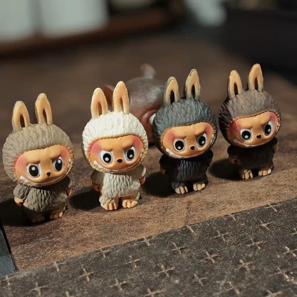 Yixing Purple Sand Labubu Elf Squad Series Figure Trendy Toy Sculpture Tea Pet Ornament