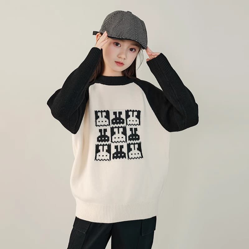Girls' Knit Sweater Cardigan Kids' Base Layer Top Stylish Children's Clothing for Fall and Winter Older Girls