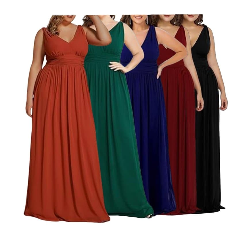 In Stock 2024 European and American Multi-Color Multi-Size Spring and Autumn Evening Dress Amazon eBay Sleeveless Waist-Tightened Long Dress for Independent Station Shipping