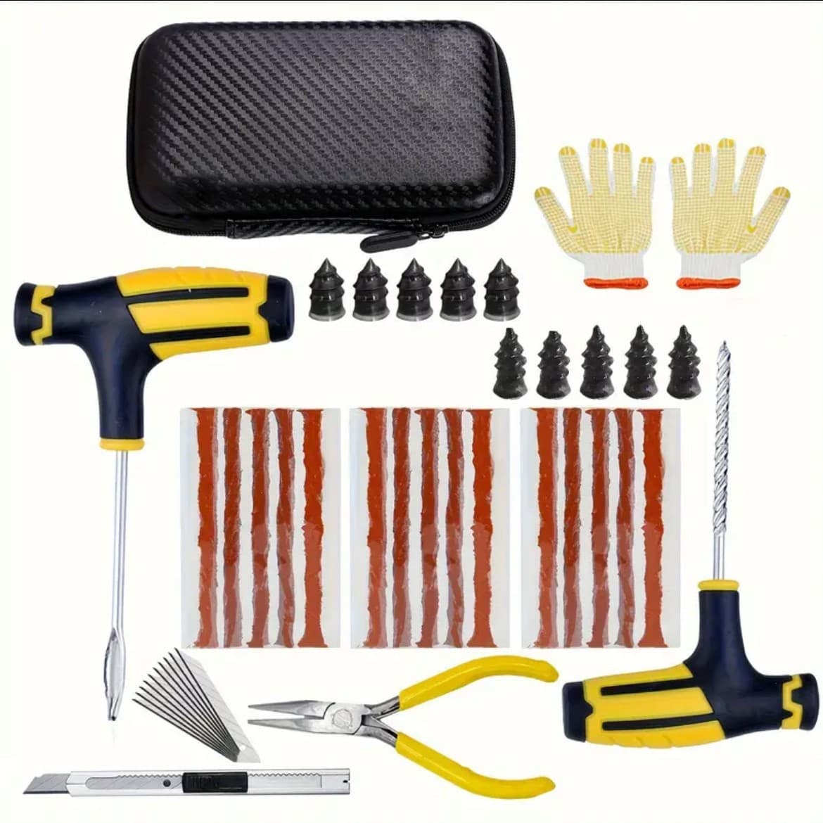 Emergency Tire Repair Kit Set for Car, Motorcycle, Electric Vehicle Vacuum Tire Repair Tool Kit