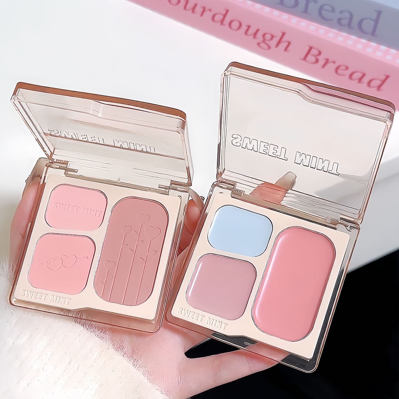 SWEETMINT Three Color Blush Palette Korean Rouge Cream Expansion Shrink Color Three-in-One Natural Matte Eyeshadow Palette