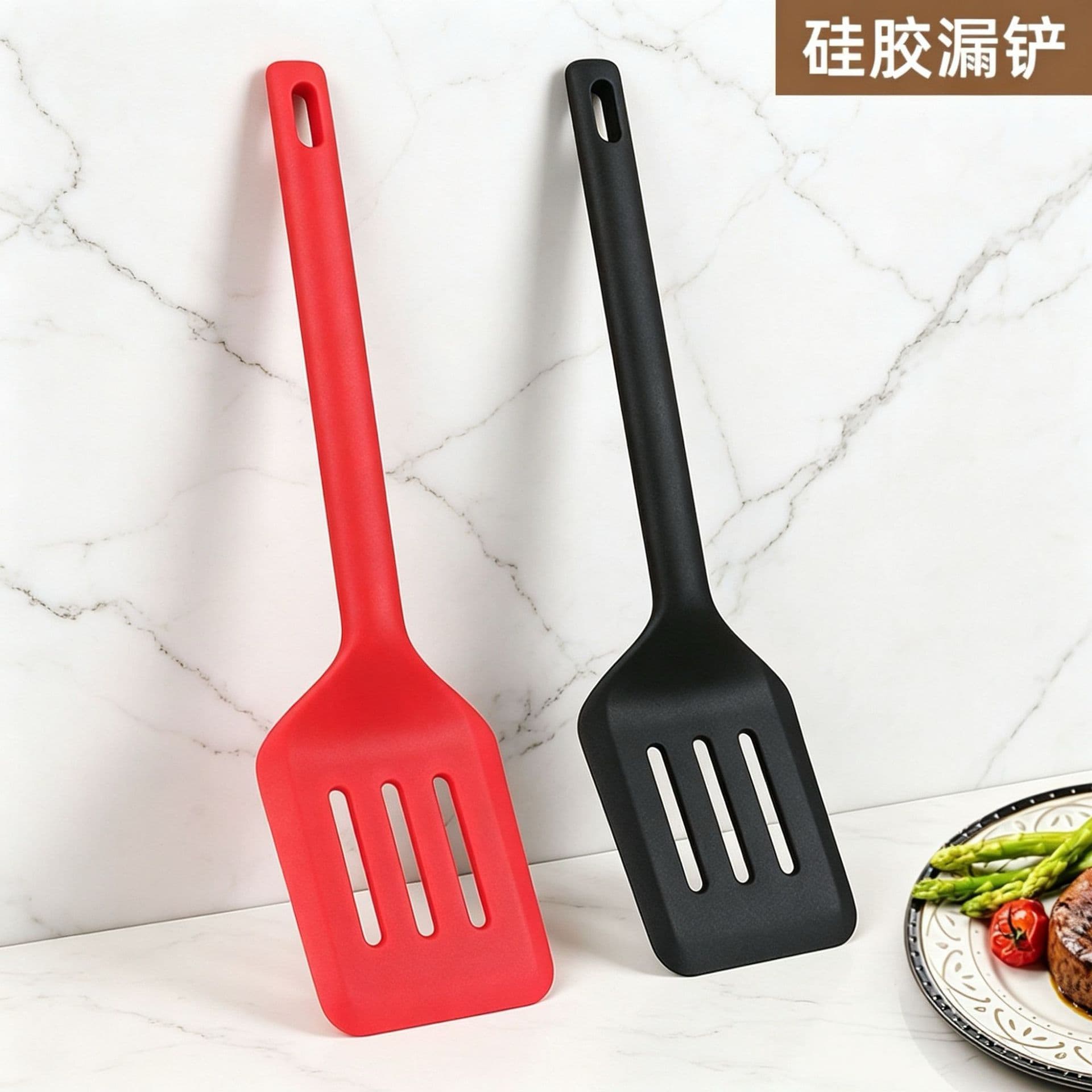 Silicone Kitchen Utensil, High Temperature Silicone Heat-Resistant One-Piece Kitchen Spatula, Frying Spatula, Non-Stick Pan Pancake Turner, Factory Stock