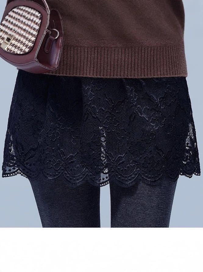 Hoodie Layering Butt Cover Anti-Slip Base Layer Sweater Essential Autumn Winter Outfit Hem Lace Half Skirt Layering Essential