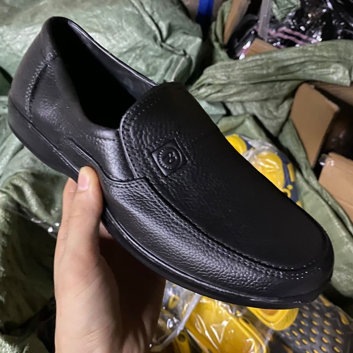 Shuluchi A56 Men's Black Rubber Shoes, Kitchen Work Outdoor Rainy Fishing Labor Protective Wear Pure Black Rain Boots