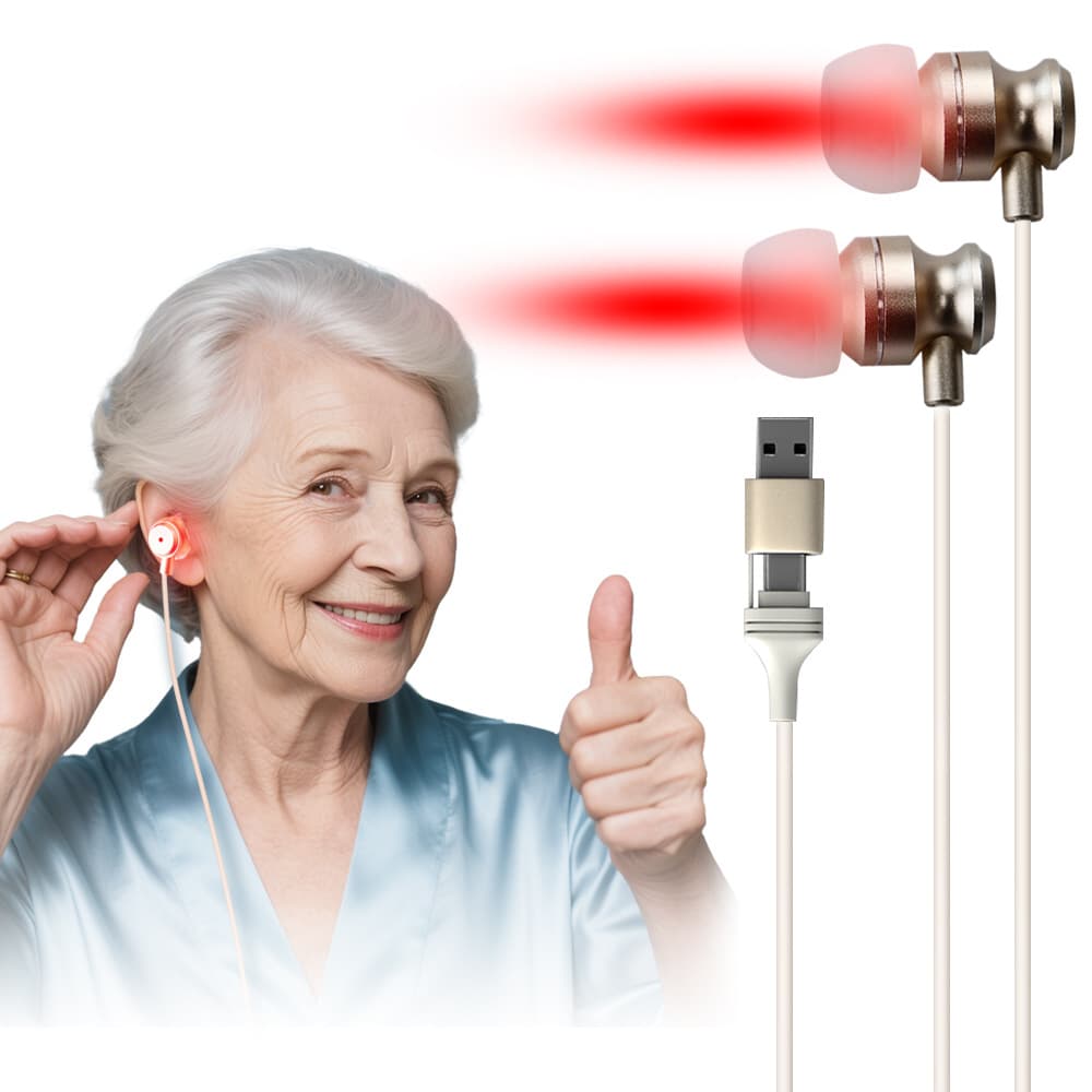 Cross-border Exclusive 650nm True Laser Therapy Nanometer Ear Canal Irradiation Wire, USB and Type-C Dual-Use Ear Irradiation