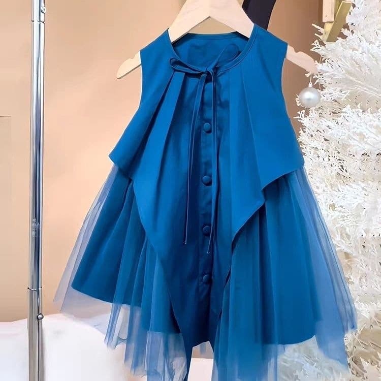 Girls Summer Dress 2026 New Style Children's Vest Princess Dress Little Girl Summer Irregular Skirt