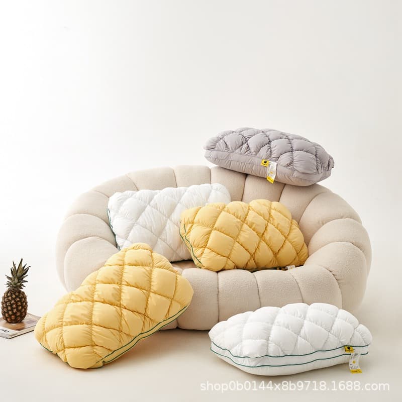 Crispy Core Pineapple Pillow, Bread Pillow Non-Sagging Neck Support Sleep Aid, Home Dormitory Single Unisex Student Throw Pillow