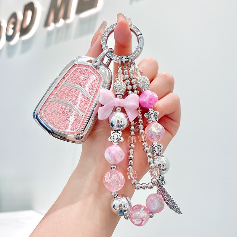 Compatible with Cadillac Key Case for XT5/XT4/XT6/ATSL/CT6/XTS, Car Key Shell Cover for Women
