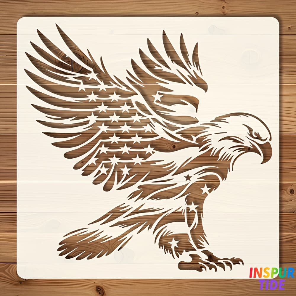 Template Template - DIY Independence Day Stars and Stripes, Durable Plastic Painting Guide for Wall and Yard Decoration