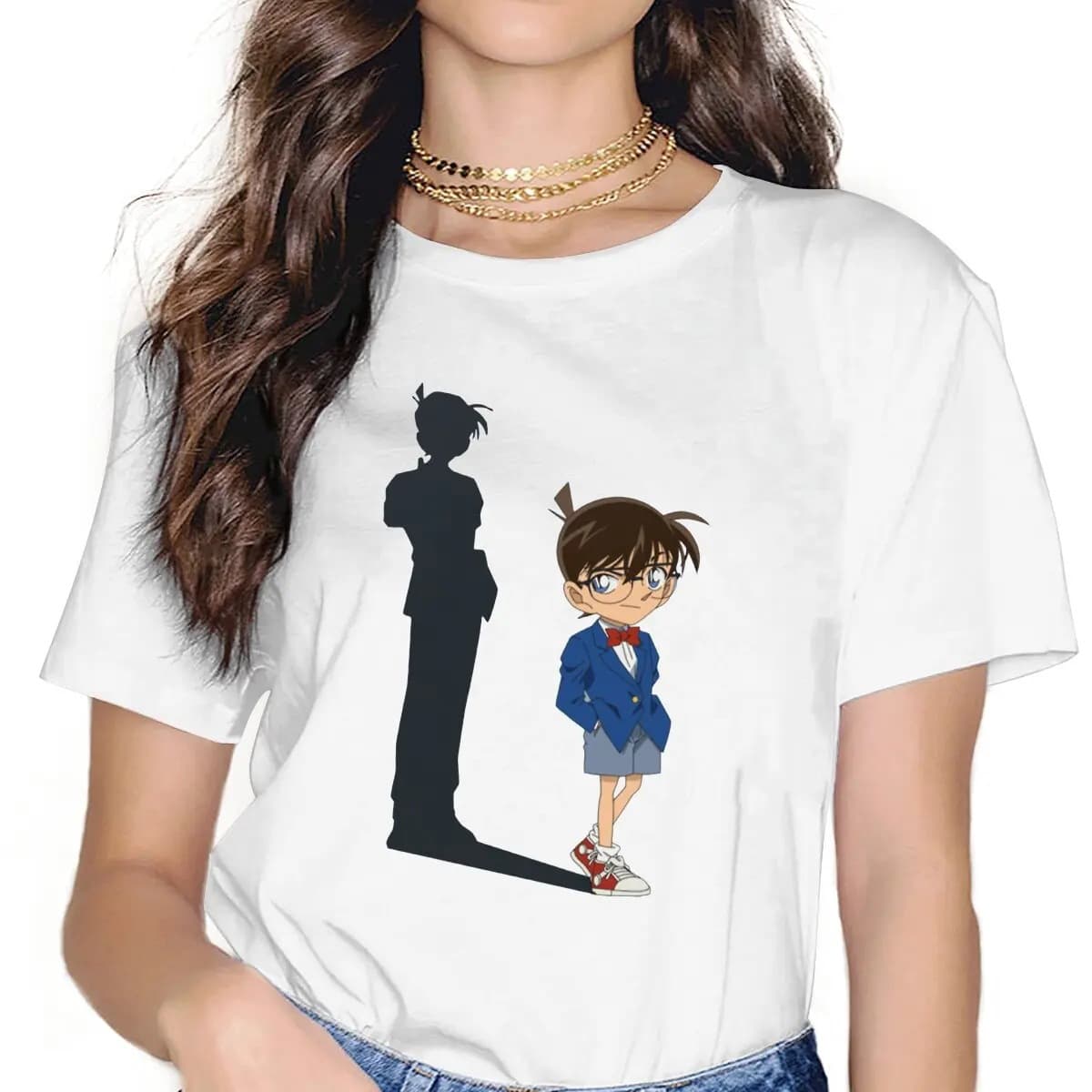 Anime Detective Conan Shadow Tshirt Homme Lady Clothing