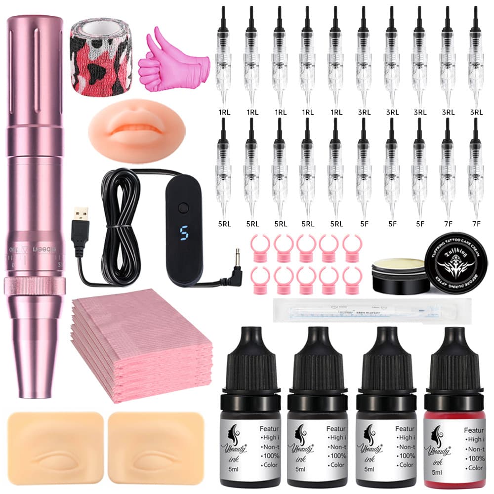 Ybeauty Embroidery Machine Set for Eyebrow, Hair, Misty Brows, Lip Blushing, Eyeliner Embroidery Supplies Professional for Beauty Salons