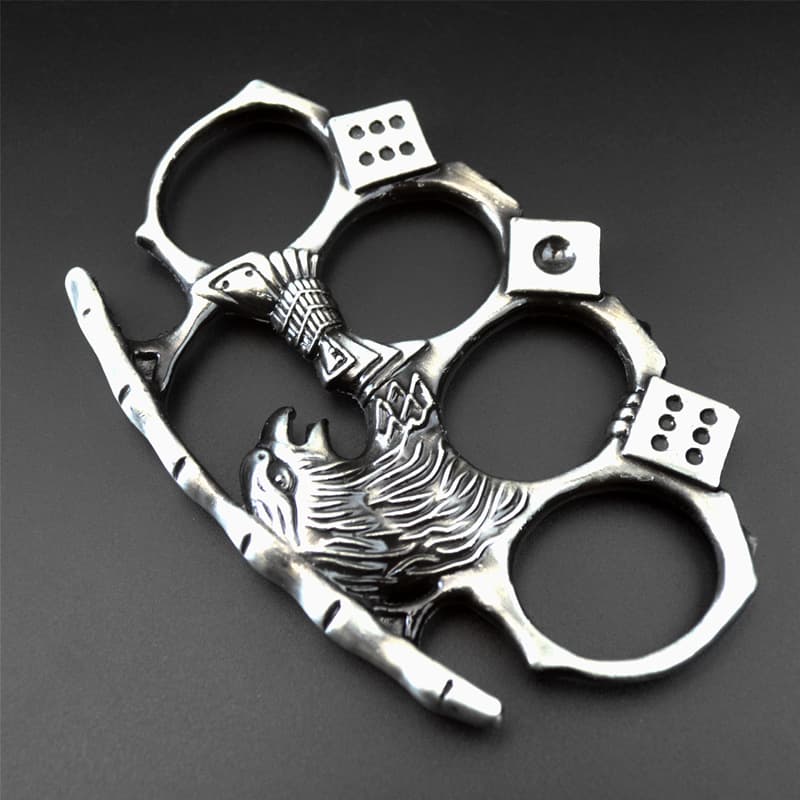 Cross-border Eagle King Ring Knuckle Duster Car Equipment Hand Hook Punch Hook Travel Tool Four-Finger Knuckle Duster