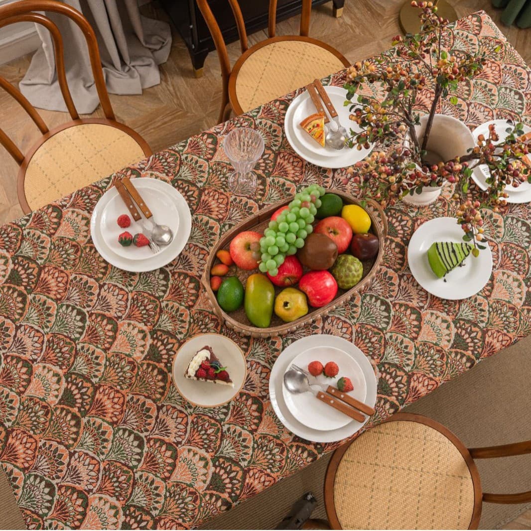 Qixin jacquard tablecloth fabric tablecloth cover rectangular bohemian tassel table mat restaurant factory