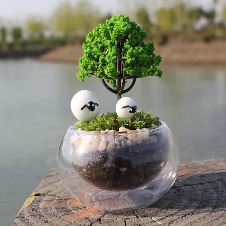 Creative Micro Landscape Simulation Tree Desktop Small Jewelry Ornaments Micro View Pine Tree Succulent Potted Plant Decoration Low Cost Wholesale