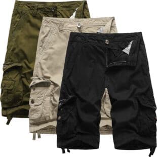 Always in stock Amazon solid 8-color plus size cargo pants men's casual multi-pocket pants army green 082