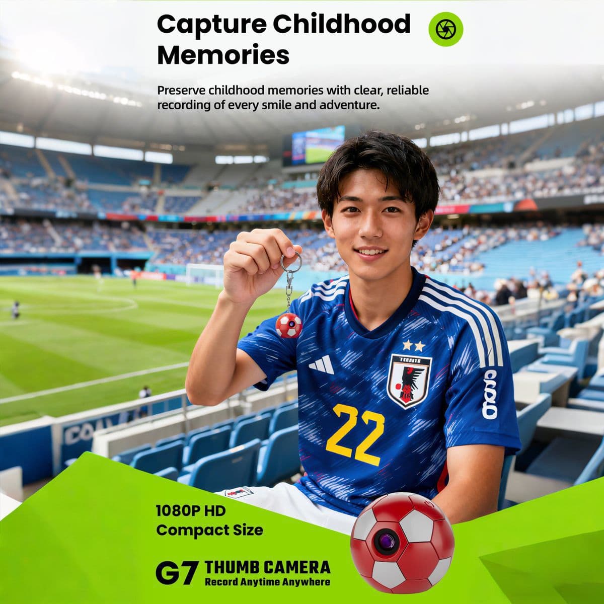 G7 New Product Cross-Border Football Mini Camera Hot New Model Export World Cup Camera Backpack Pendant Photo