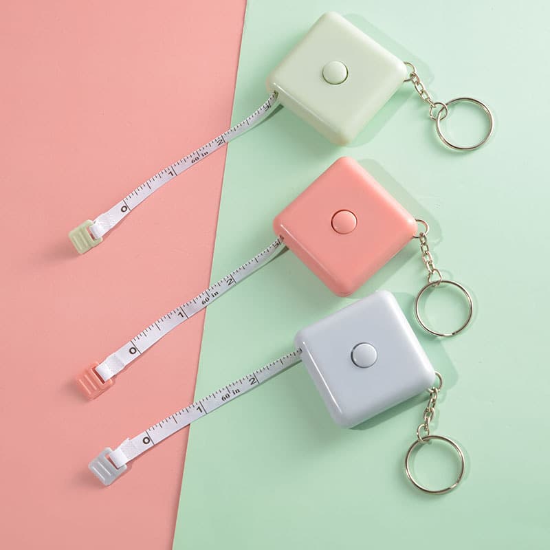 Nordic Style Automatic Retractable Square 1.5M Tape Measure, Mini Small Portable Clothing Measuring Tape, Home Body Measurement 3D Tape