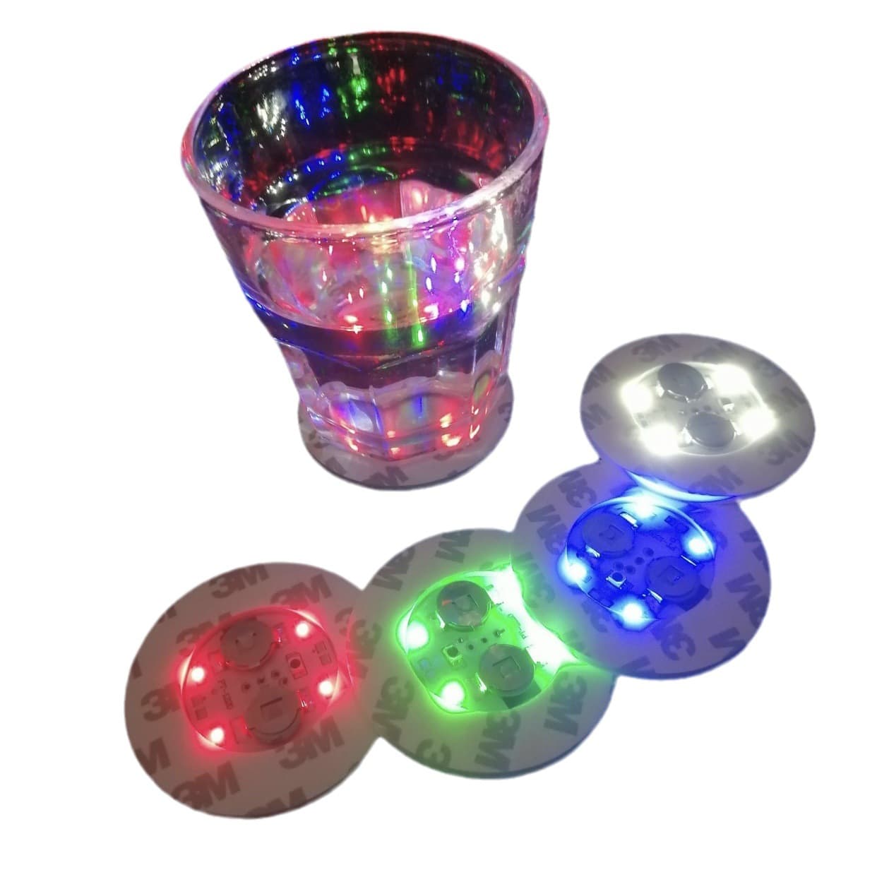 Factory Direct LED Light-up Coasters, Rainbow Bottle Stand Stickers, Flash Cup Stickers, Bar KTV Bottle Stand Lights Model 89