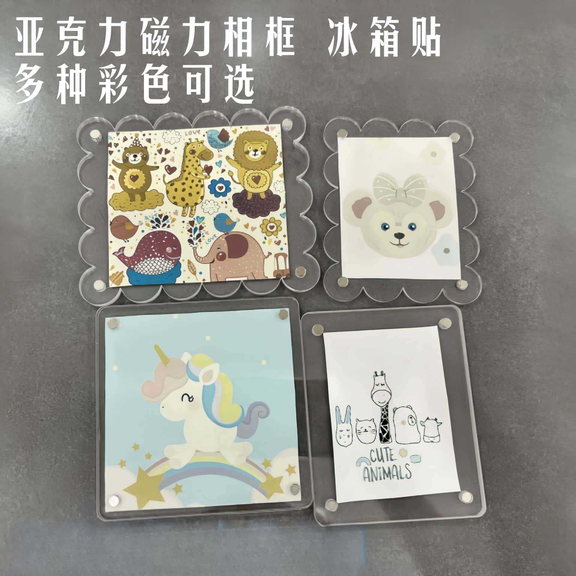 Cross-border Amazon high-transparency acrylic photo frame with strong magnetic refrigerator magnet picture frame and instant photo frame
