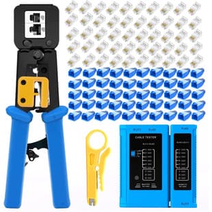 Network Cable Crimper Cat5e Cat6 6P8P Multi-function CAT6 Pass-through Through-hole Telecom Tool Combination Kit