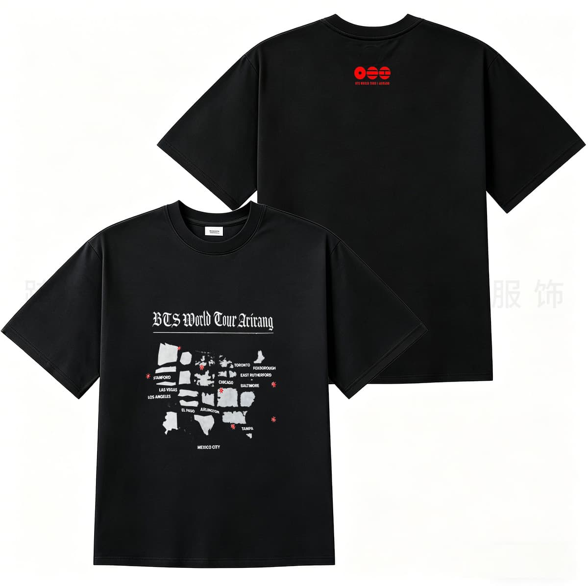 Same style world map short-sleeved Korean group ARMY casual loose cotton top
