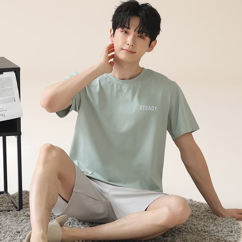 Ice Silk Pajama Set for Men Summer Modal Short Sleeve Wear-Out Youth Plus Size 2024 New Thin Homewear Suit