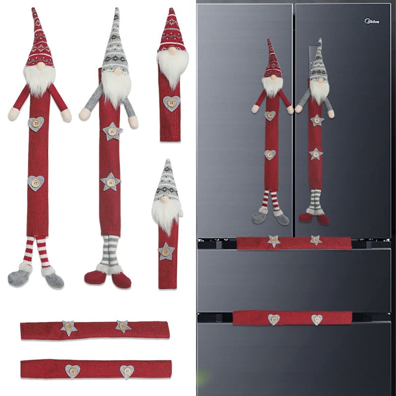 Christmas decorations faceless forest man old man doll refrigerator handle gloves linen door handle gloves protective cover decoration