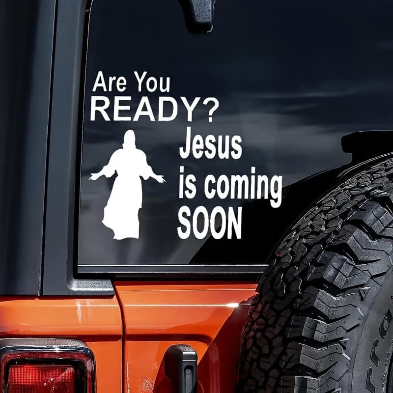 Foreign trade cross-border TEMU Amazon Jesus is coming soon Personalized creative car window body vinyl stickers