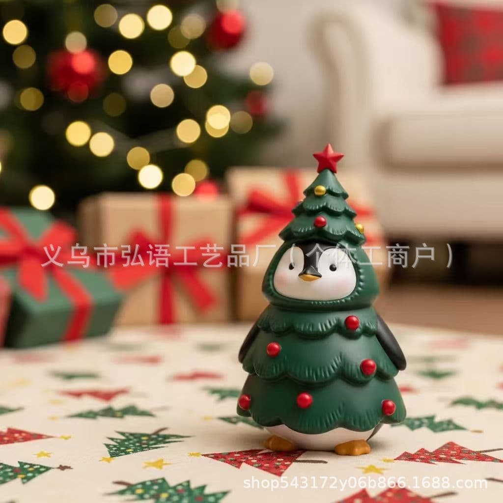 New Cross-Border Christmas Cute Animal Christmas Tree Statue - Holiday Decoration and Home Christmas Gift