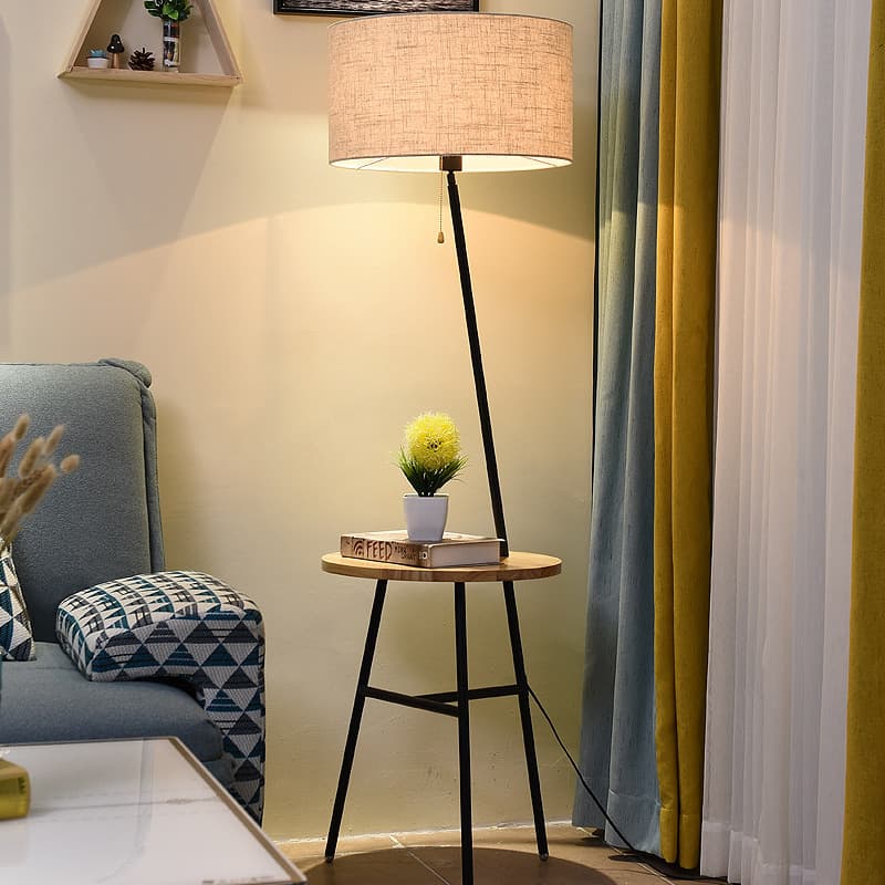 Modern American Creative Floor Lamp for Living Room, Bedroom, Study, Nordic Style, Simple Design, with Table