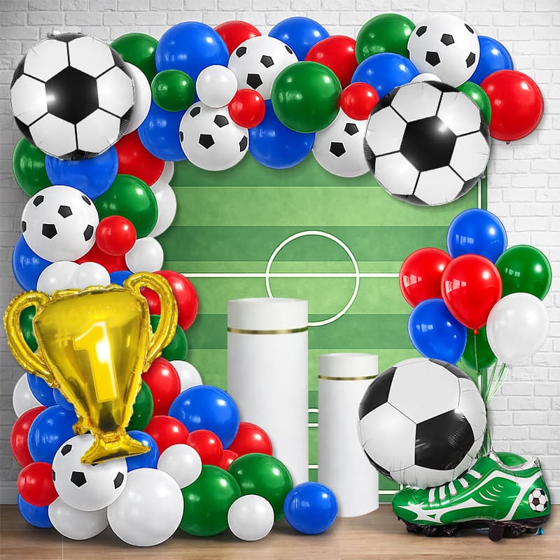 2026 USA-Mexico-Canada World Cup Football Theme Balloon Set, Soccer Trophy Balloon Arch Background Wall Decoration