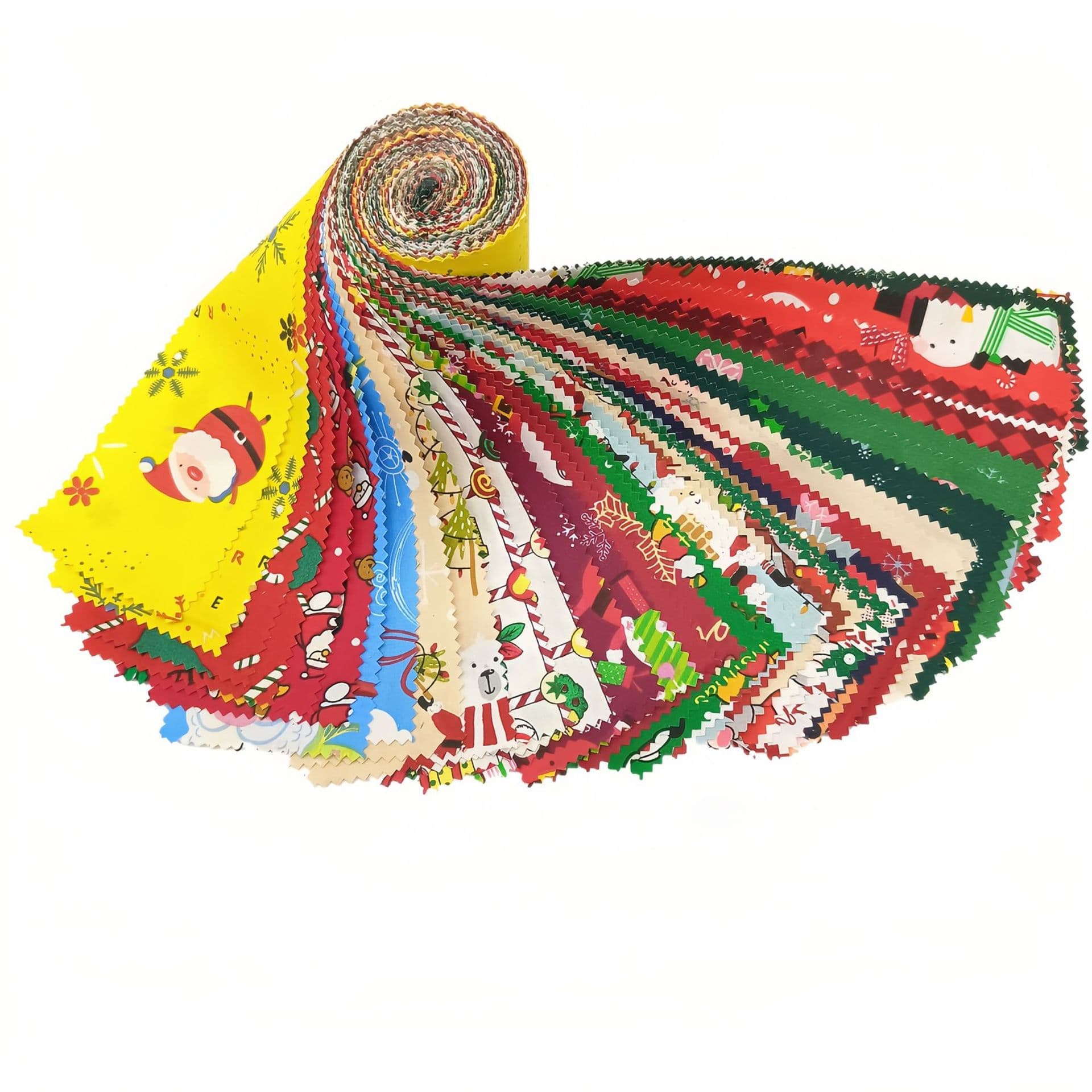 Foreign Trade New Christmas Print 40 Pieces Santa Claus Christmas Series Fabric Strips DIY Craft Strips