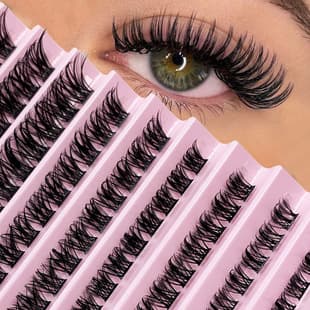 Factory Custom EU Style Segment Thick Lashes, Cross-Border Hot Seller Amazon Self-Adhesive Cluster Lashes