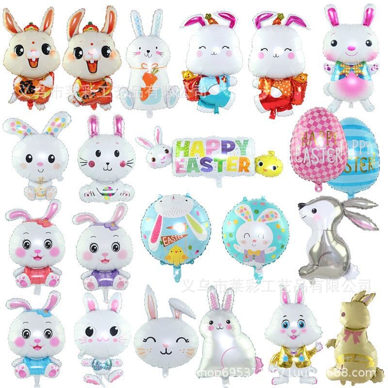 New Year Rabbit Decoration Cute Rabbit Foil Balloons Wholesale Aluminum Film Balloons