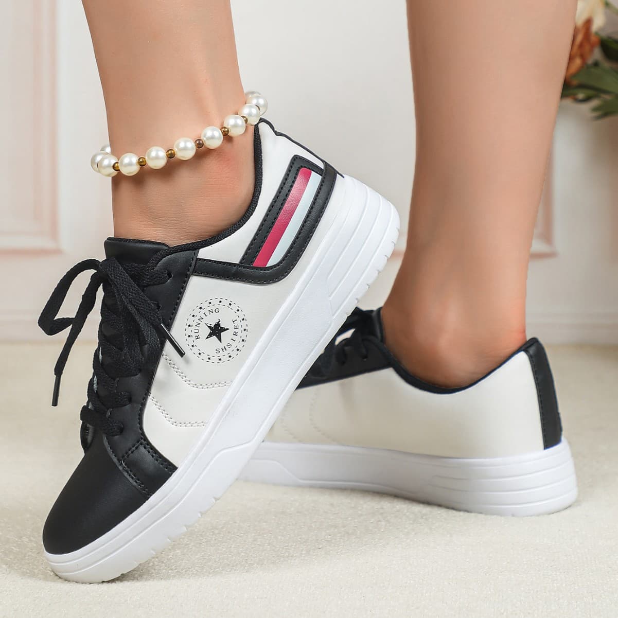 Jinjiang Cold Adhesive Women's Low-Top Skate Shoes, Korean Style Fashion Trendy Casual Sports Shoes, Breathable Comfortable Student Trendy Shoes