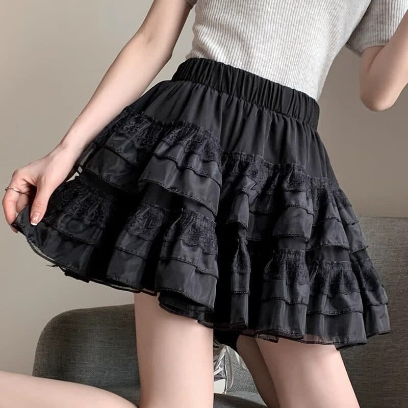 White Short Skirt for Women 2026 New Spring Summer Puffy Skirt High-Waist Cake Skirt A-Line Skirt Fashion