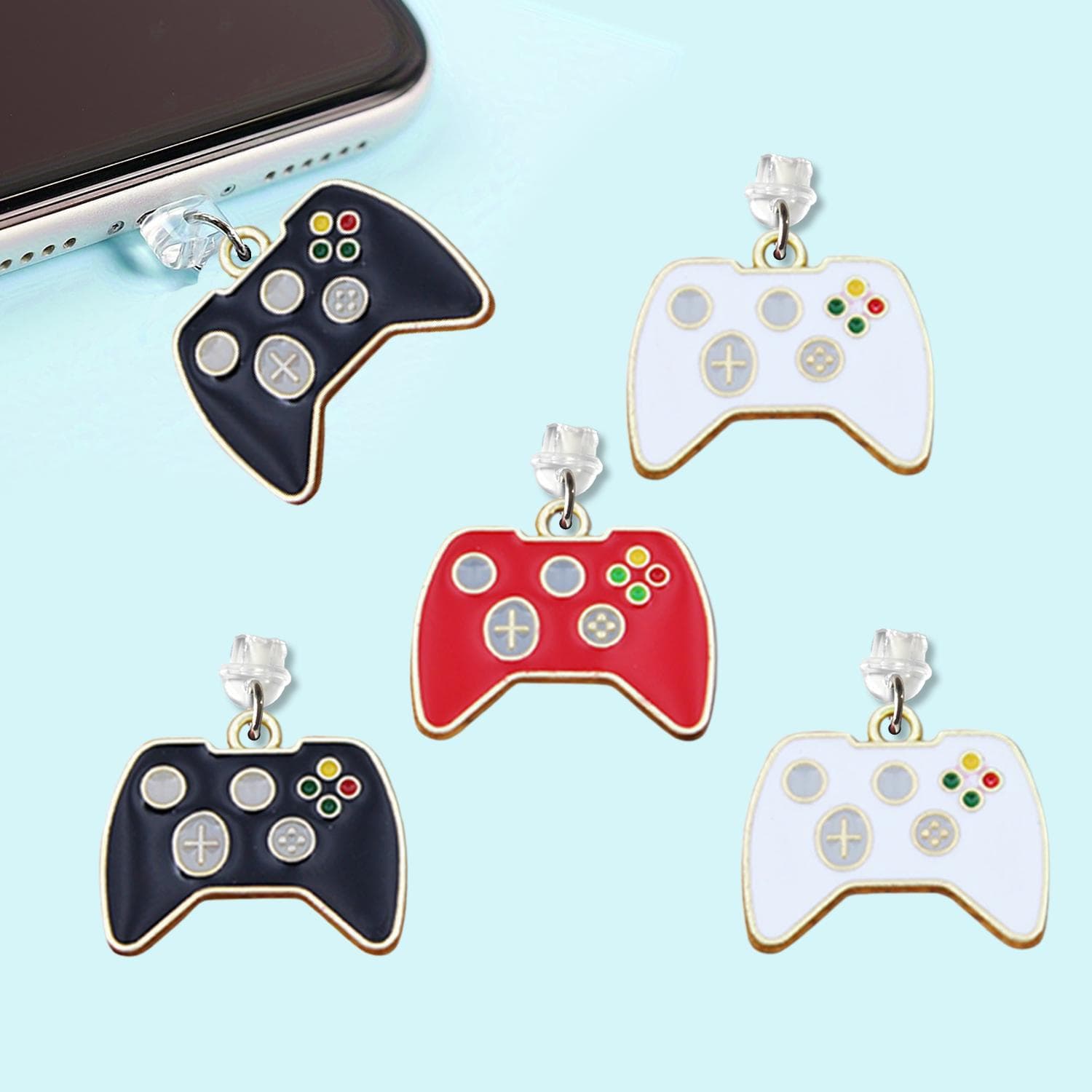 Amazon Alloy Cartoon Game Controller Drip Oil 19x16mm Phone Dust Plug, Speaker Hole Dust Protection Gadget