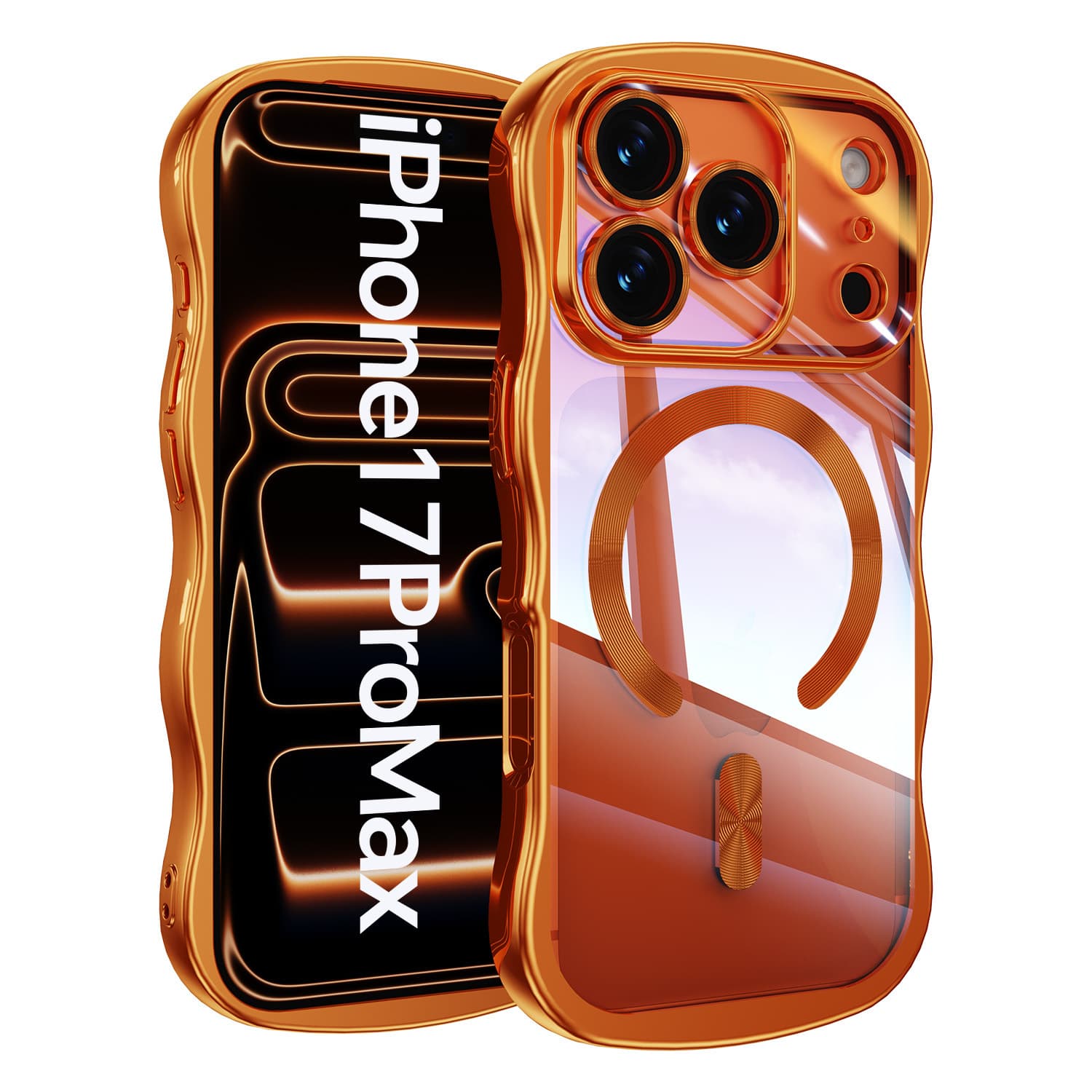 Compatible with Apple iPhone 17 Case Wave Electroplated Magnetic Lens Full Coverage iPhone 17 Pro Max Shockproof Protective Cover