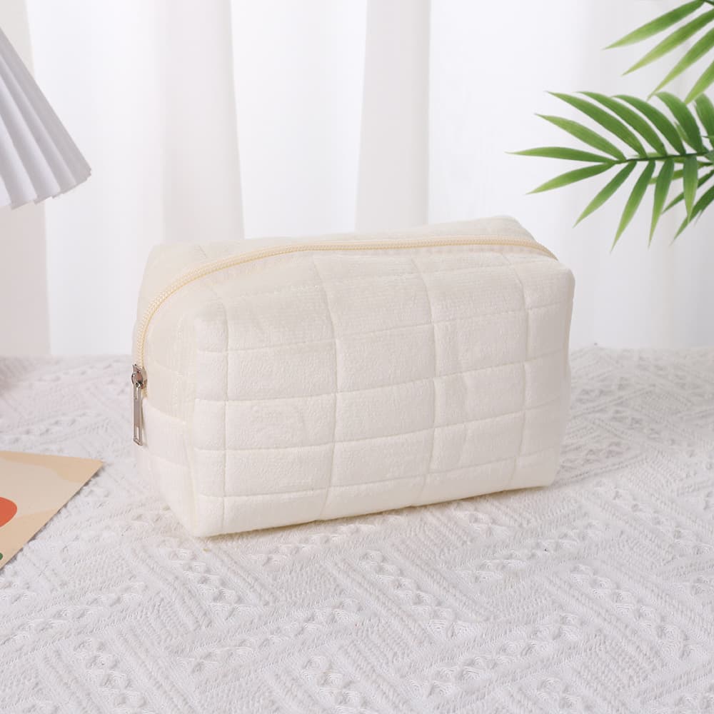 Plush Cosmetic Bag Large Capacity Toiletry Organizer Pillow Makeup Bag Portable Travel Toiletry Storage Bag