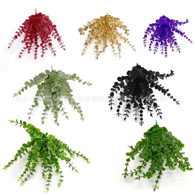 Cross-border Stock Simulated Eucalyptus Leaf Single Stem Artificial Eucalyptus Money Leaf Wedding Home Decoration Bouquet Ornament