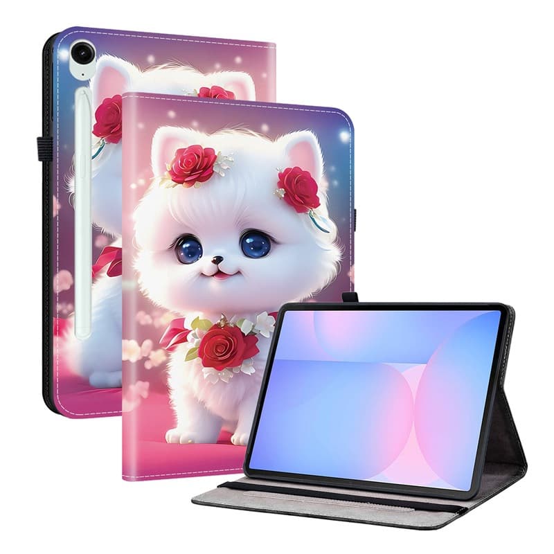 Compatible with Samsung Galaxy Tab S10 FE Plus 13.1-inch Tablet Case with Cute Floral and Pet Pattern