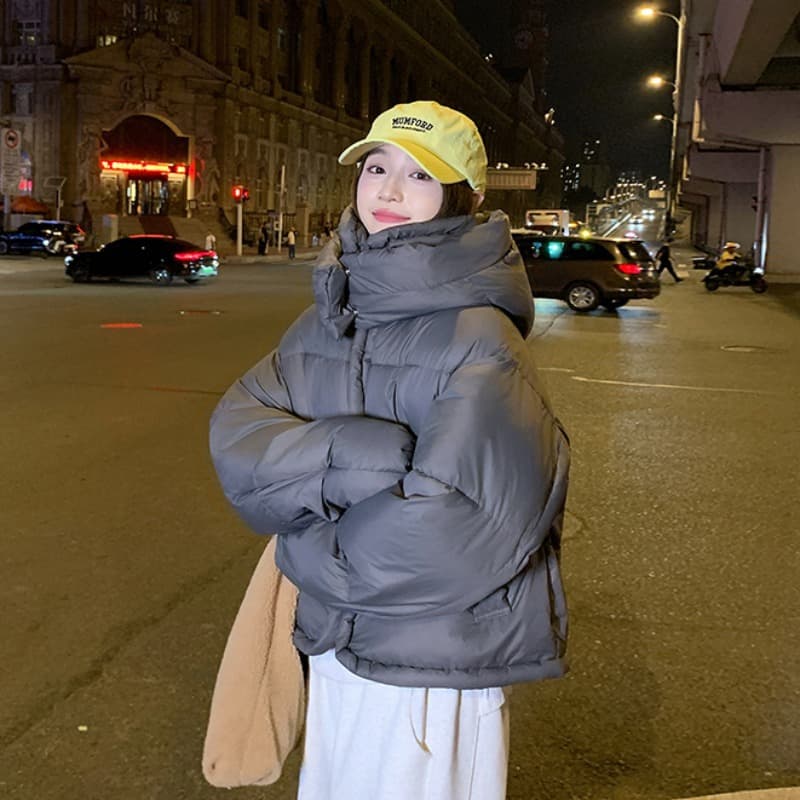 Gray Lightweight Short Casual Hooded Puffer Coat for Women Winter 2025 Petite High-End Super Stylish Popular Hit