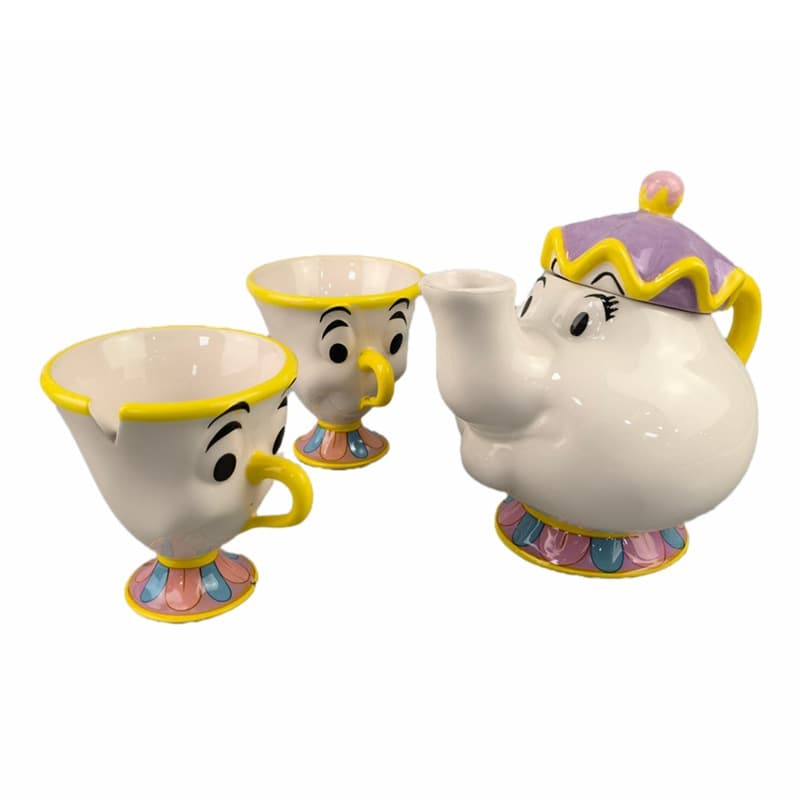 Curated Mrs. Potts Chip Beauty and the Beast Teapot Gold-Plated Plate Teacup Mrs. Potts Chip