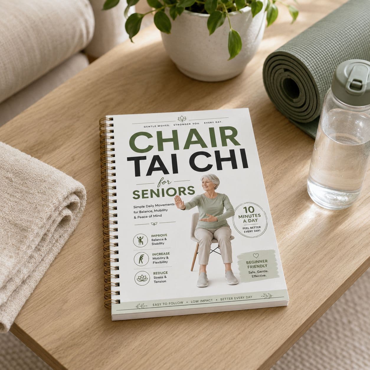 Cross-border spot chair Tai Chi for Seniors spiral notebook low-intensity exercise for the elderly