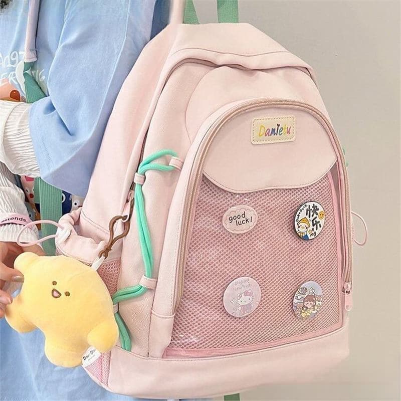 Large capacity Ita bag, simple Japanese anime style, lightweight secondary school backpack, niche double-shoulder bag.